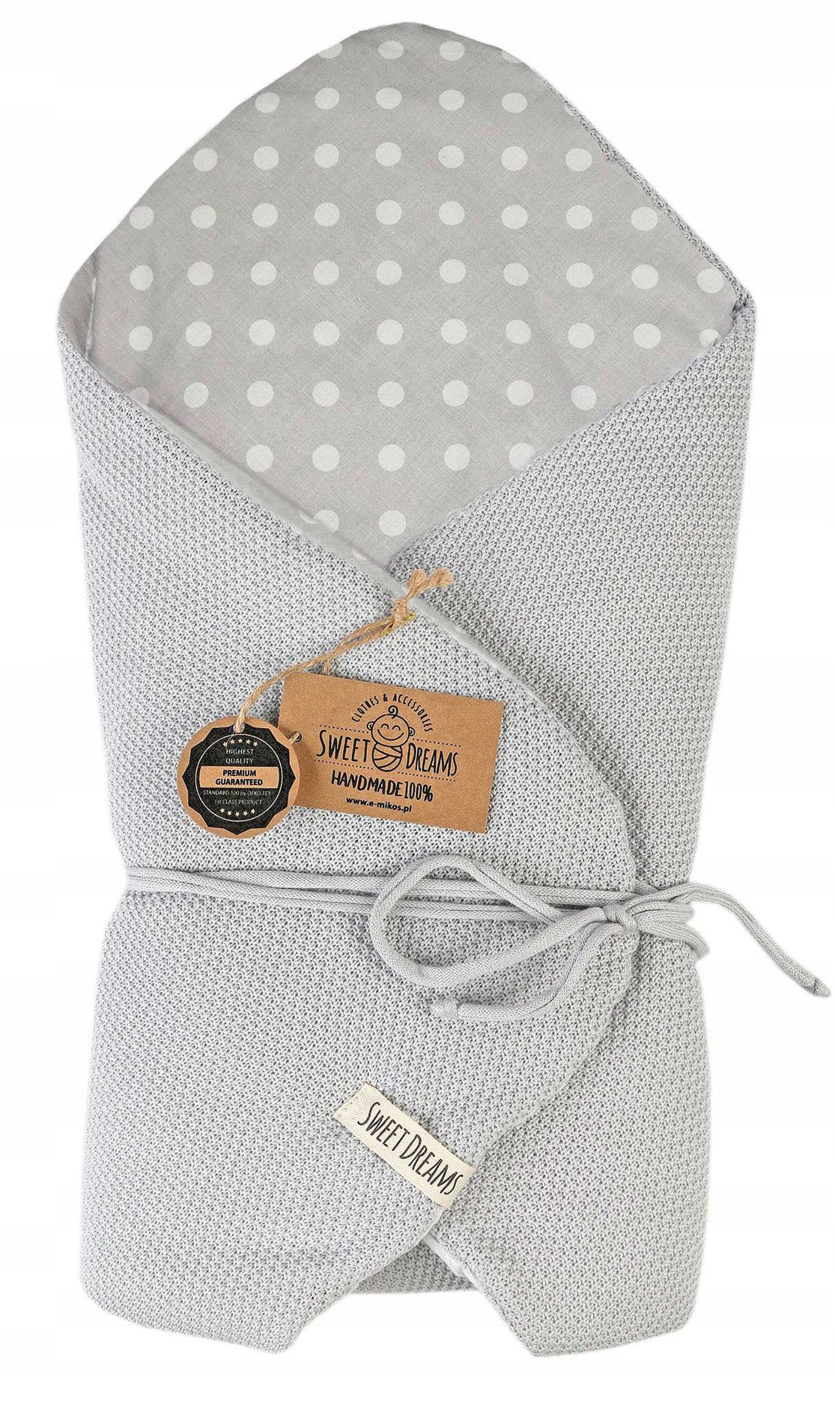 ROŻEK NIEMOWLĘCY TKANY BAWEŁNA 75x75cm SZARY