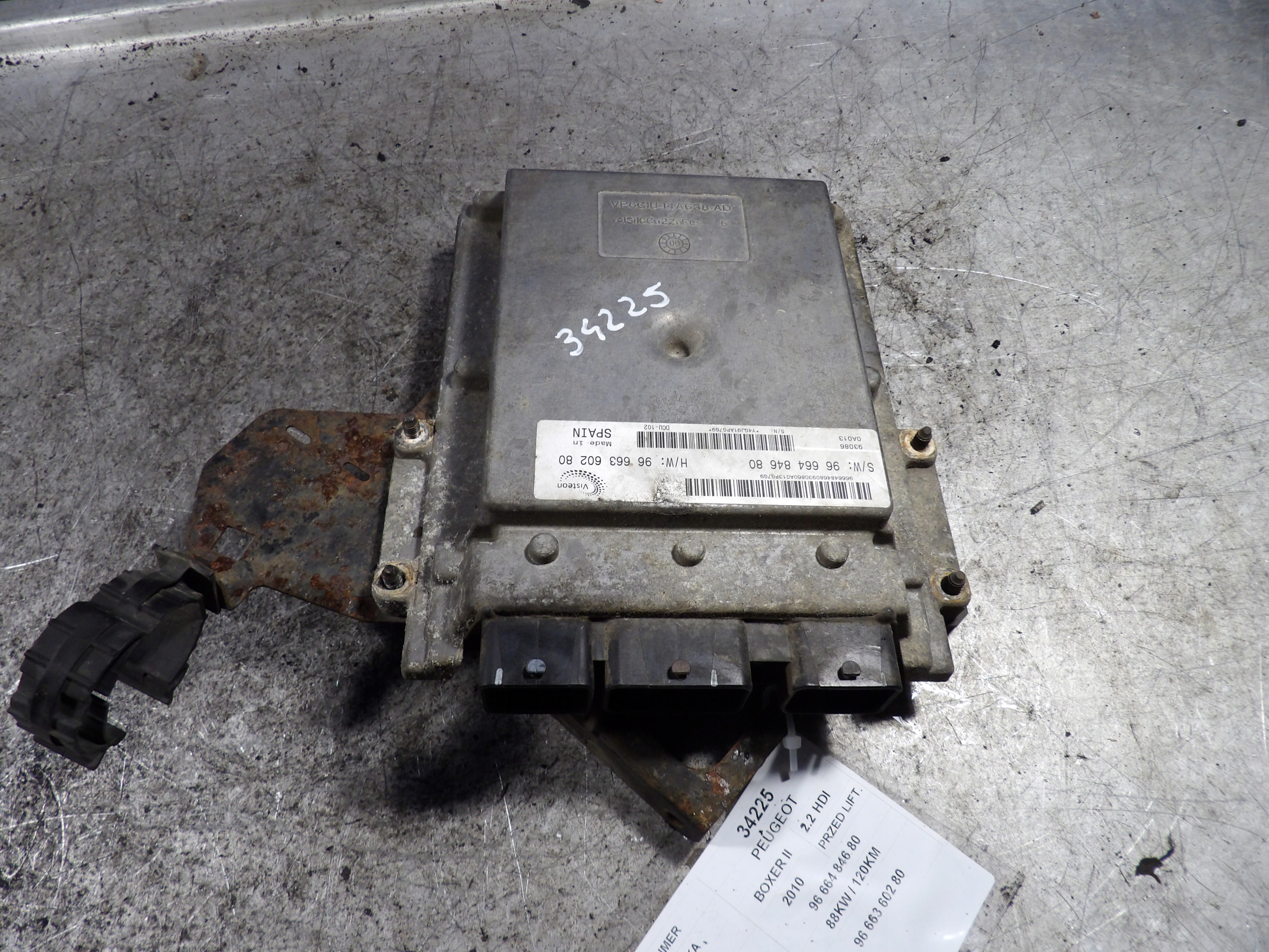 Peugeot Boxer II computer, control unit 2,2HDI 9666484680