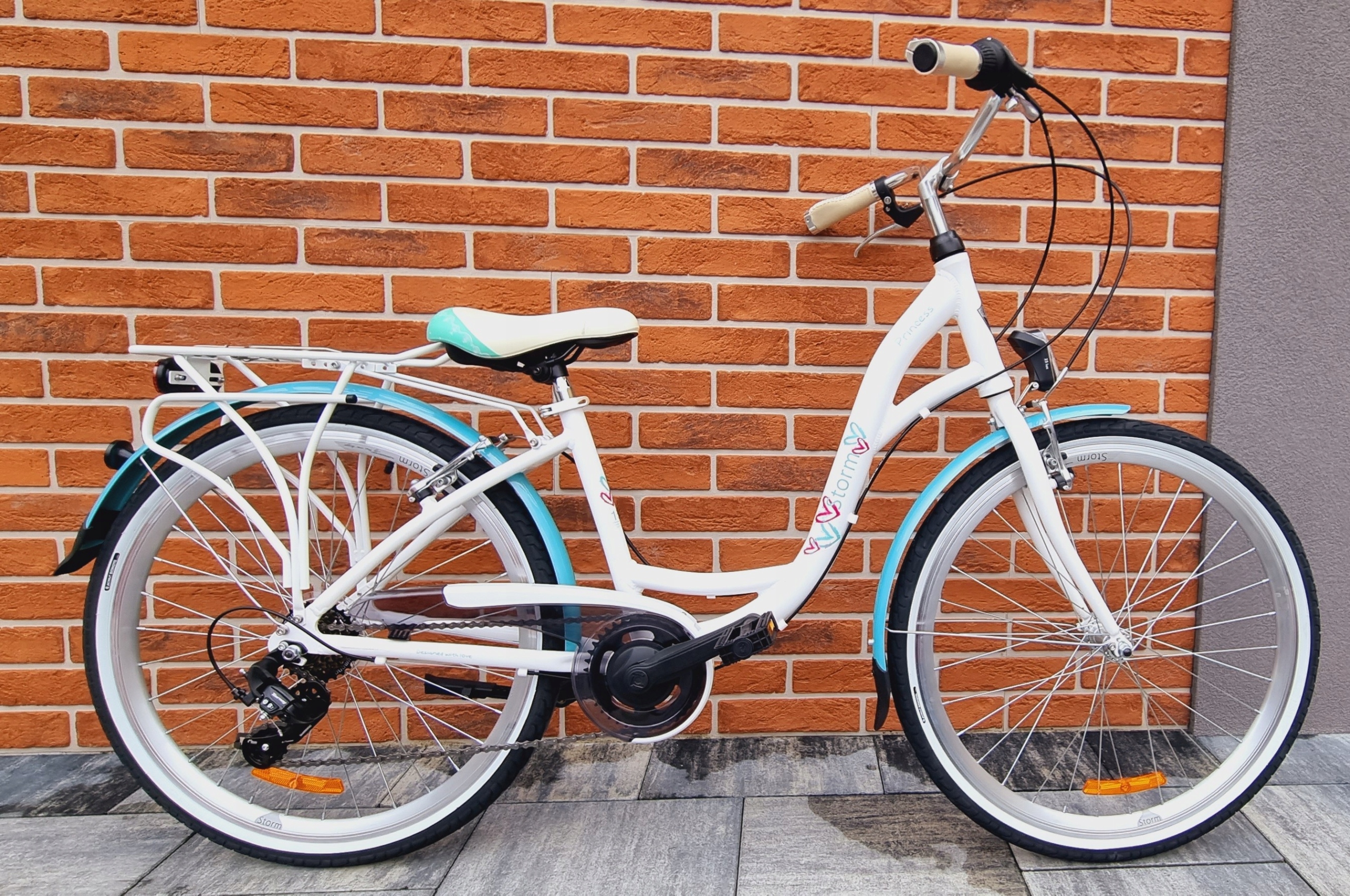 Rower Storm Princess koło 26 6 biegów rama 15 cali biały/ turkus