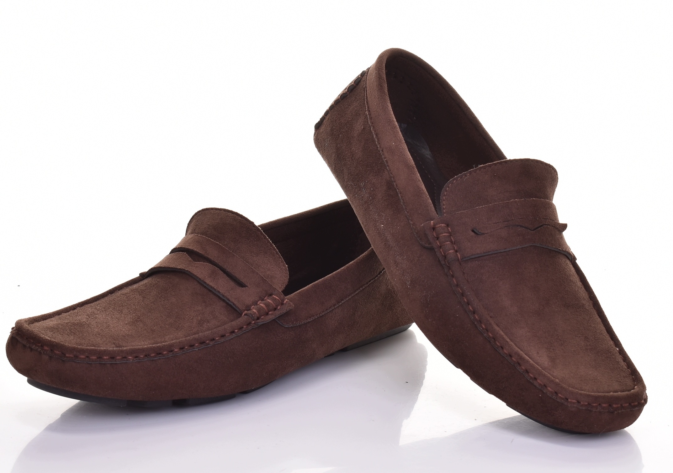 Pánské Mokasíny Nazouvací Ekosemiš Elegantní Klasické Casual Hnědé
