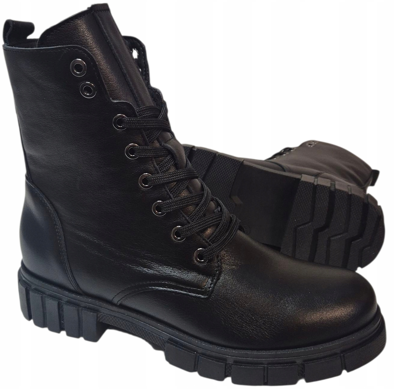 Gamis 8013 Traperky černé s vázáním zip kůže lico vel.38