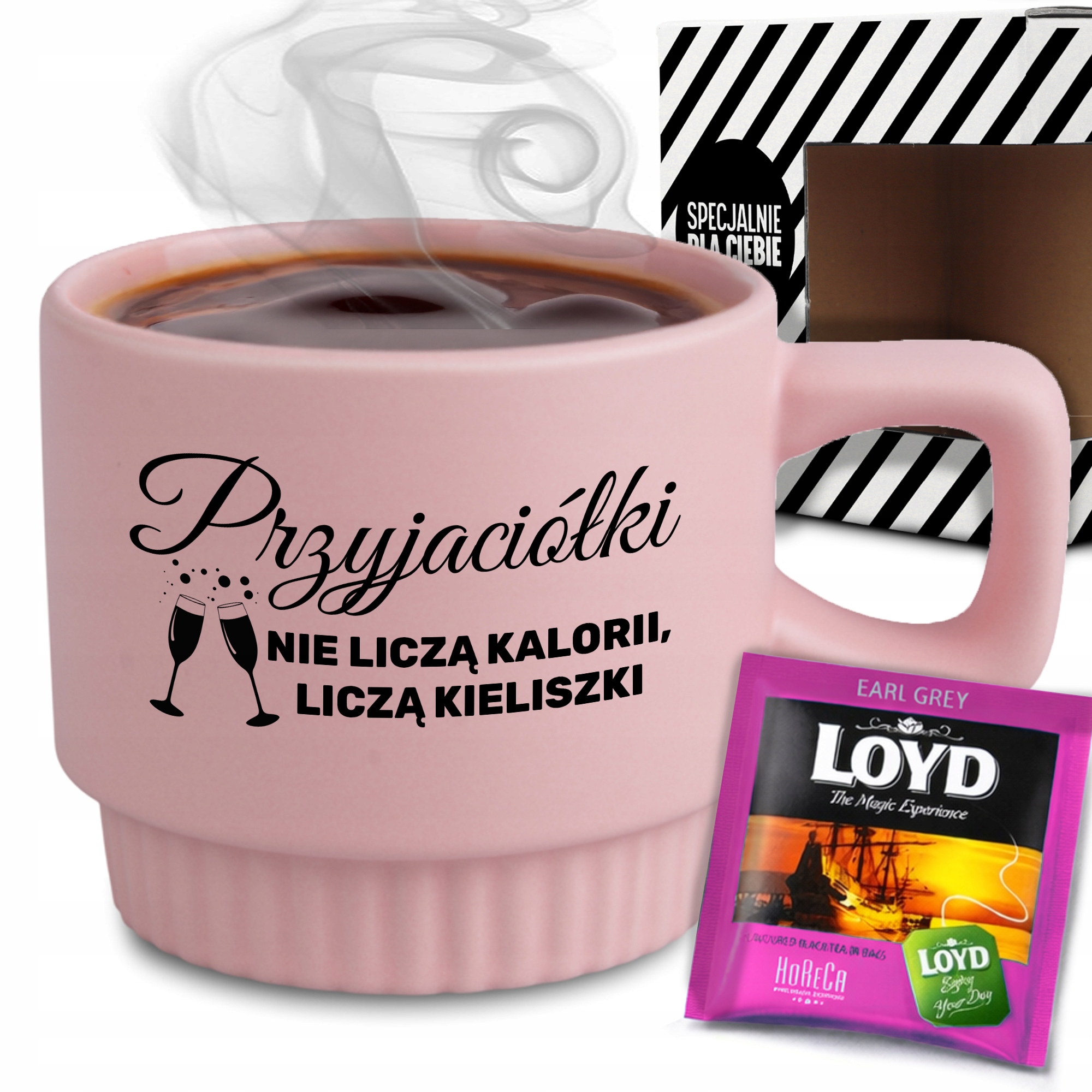 Ryhovaný Hrnček Sada Krabička Na Čaj Ružová Kamarátky Počítajú Poháre
