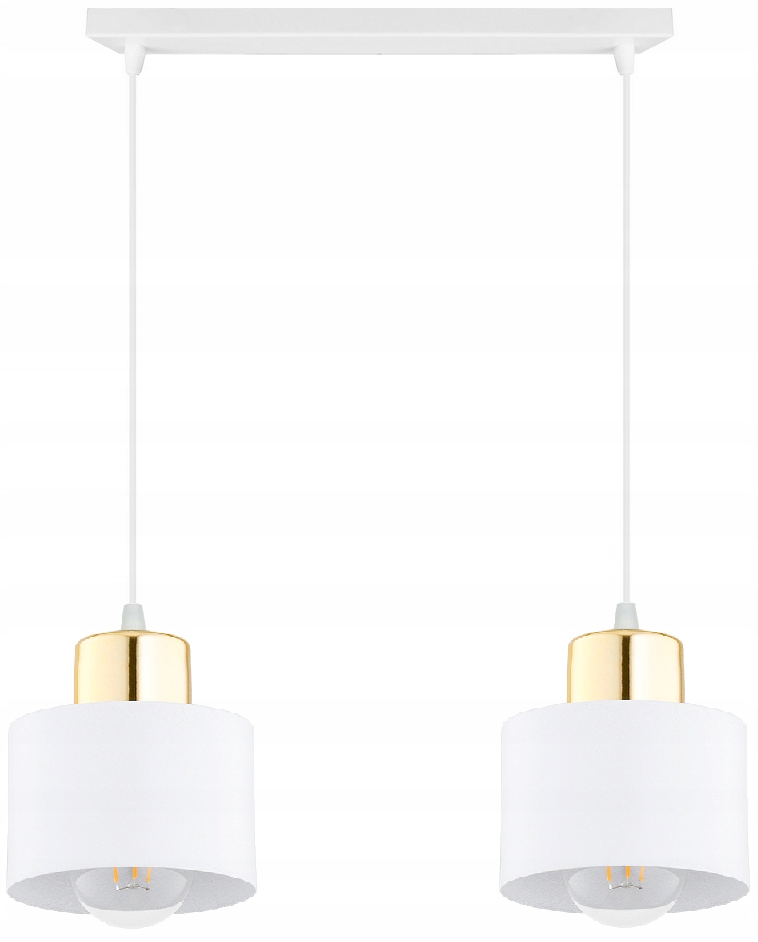 Lampa Sufitowa Wisząca Plafon Żyrandol Edison Led Biało Złota