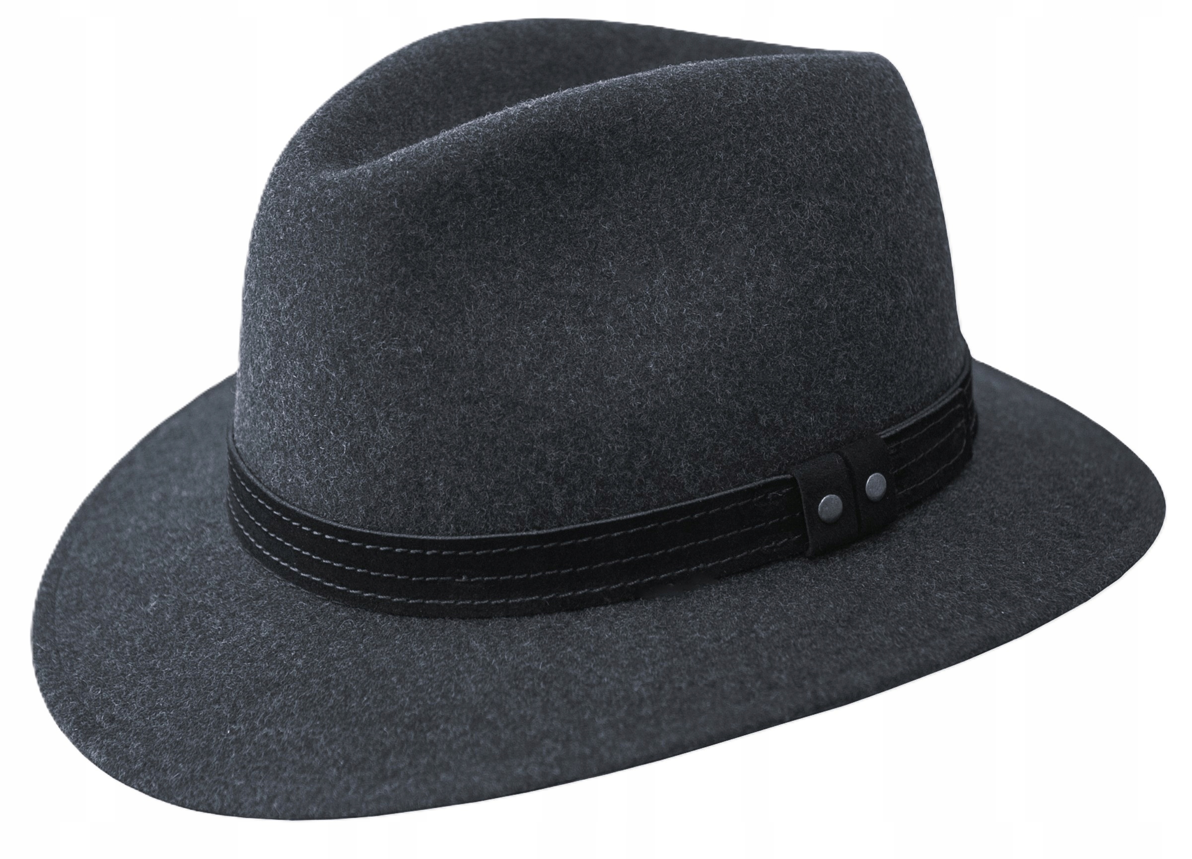 Grafit Dámský pánský plst vlněný klobouk Skoczów Indiana Jones Gino 55 cm