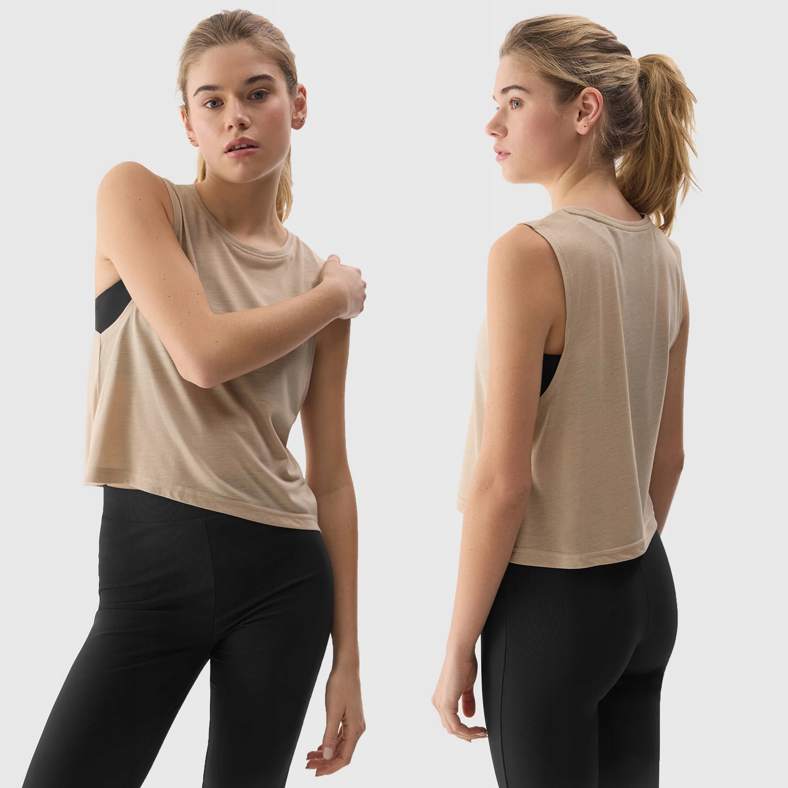 4F Koszulka Damska Top Bez Rękawów T-shirt Oversize Do Jogi SS24