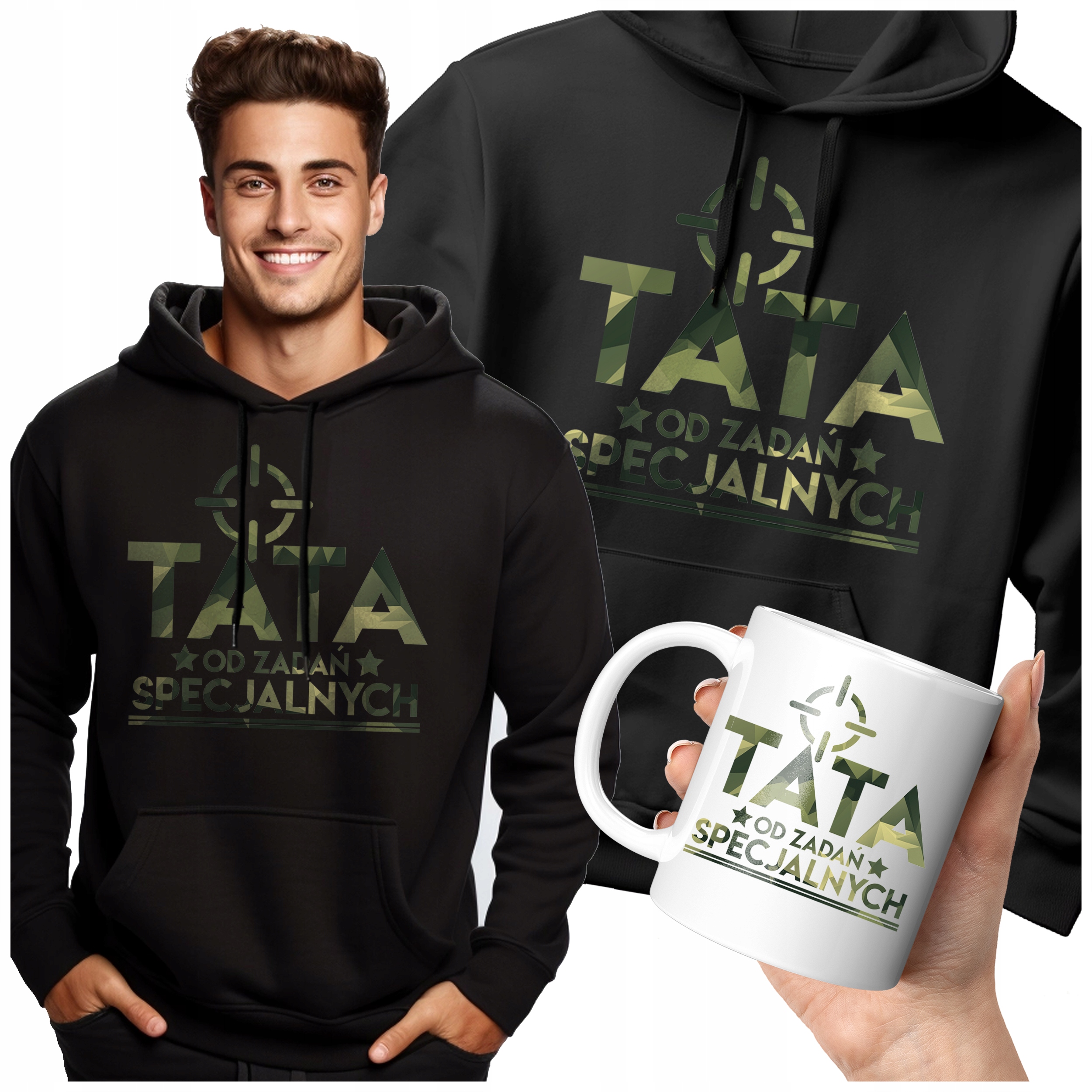 Pánská Mikina Jednoská Tata Pro Speciální Úkoly Maskáčový Dárek Pro Tatínka V Teple