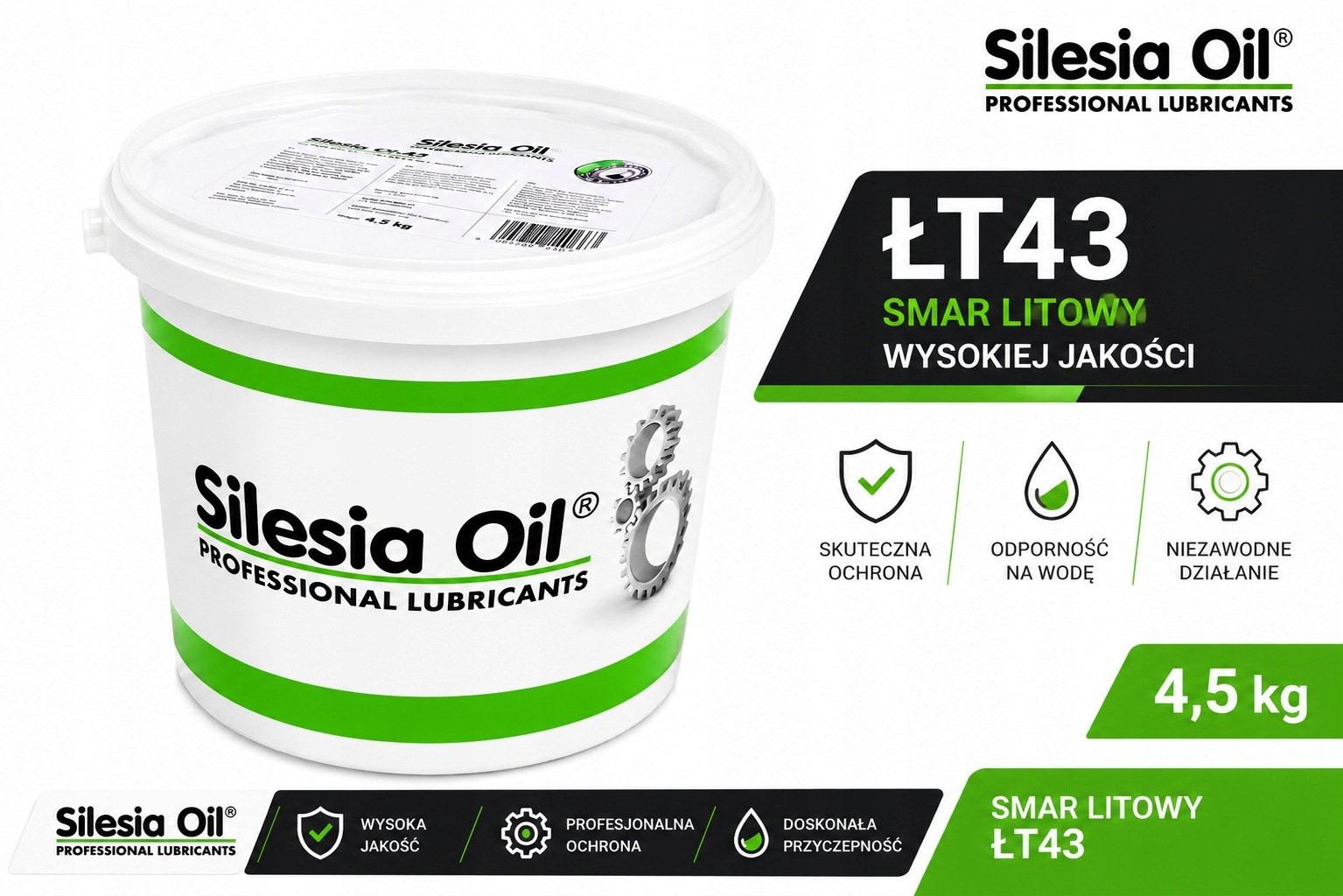 Silesia Oil ŁT-43 Profesjonalny Smar Litowy Ogólnego Stosowania| 4,5KG
