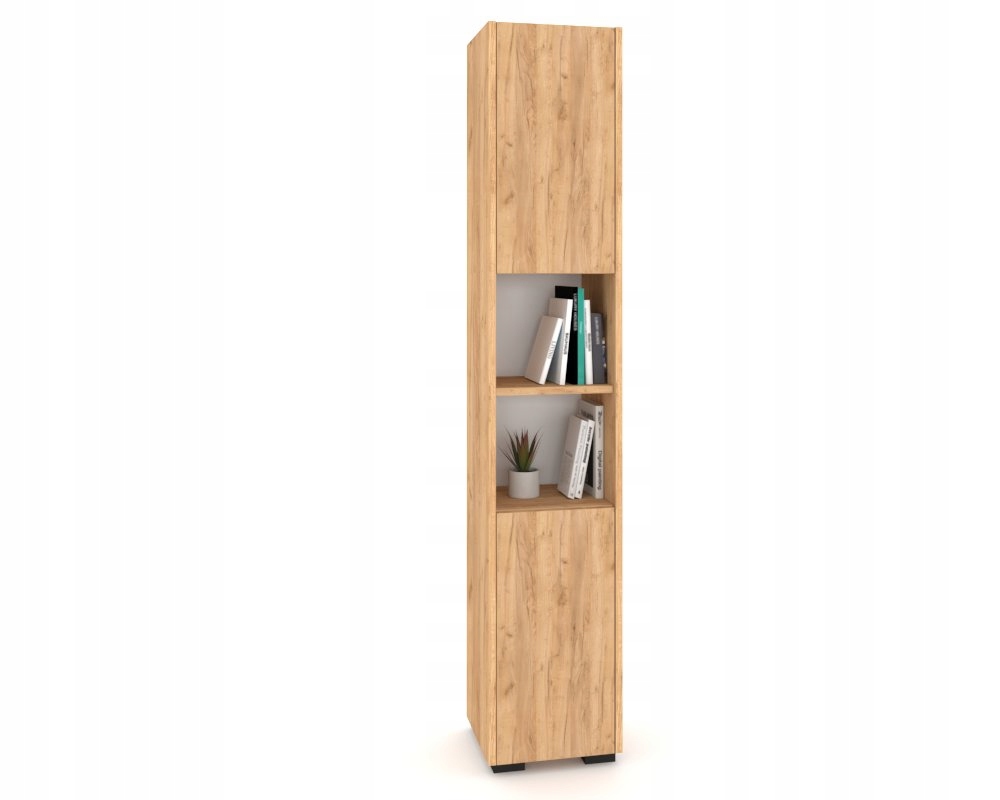 Stojící sloupek Skříňka do obývacího pokoje Vitrína Komoda Pawlacz Dub Craft Zlatá