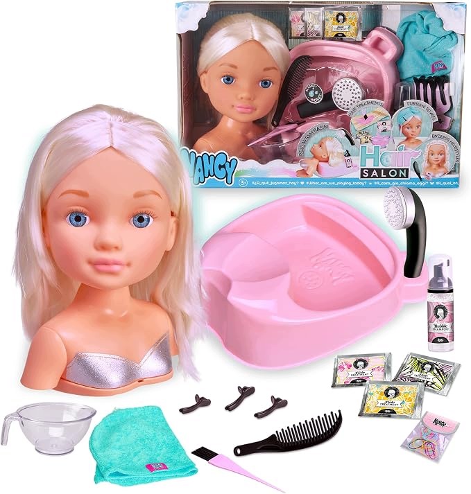 Głowa Lalki do Czesania Blond Włosy Salon Fryzjerski Nancy NACB3000