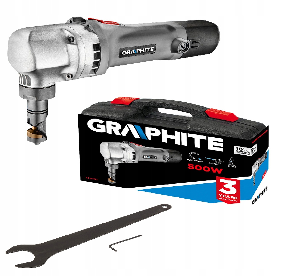 

Graphite Nożyce Do Blachy 500W Walizka 59G401