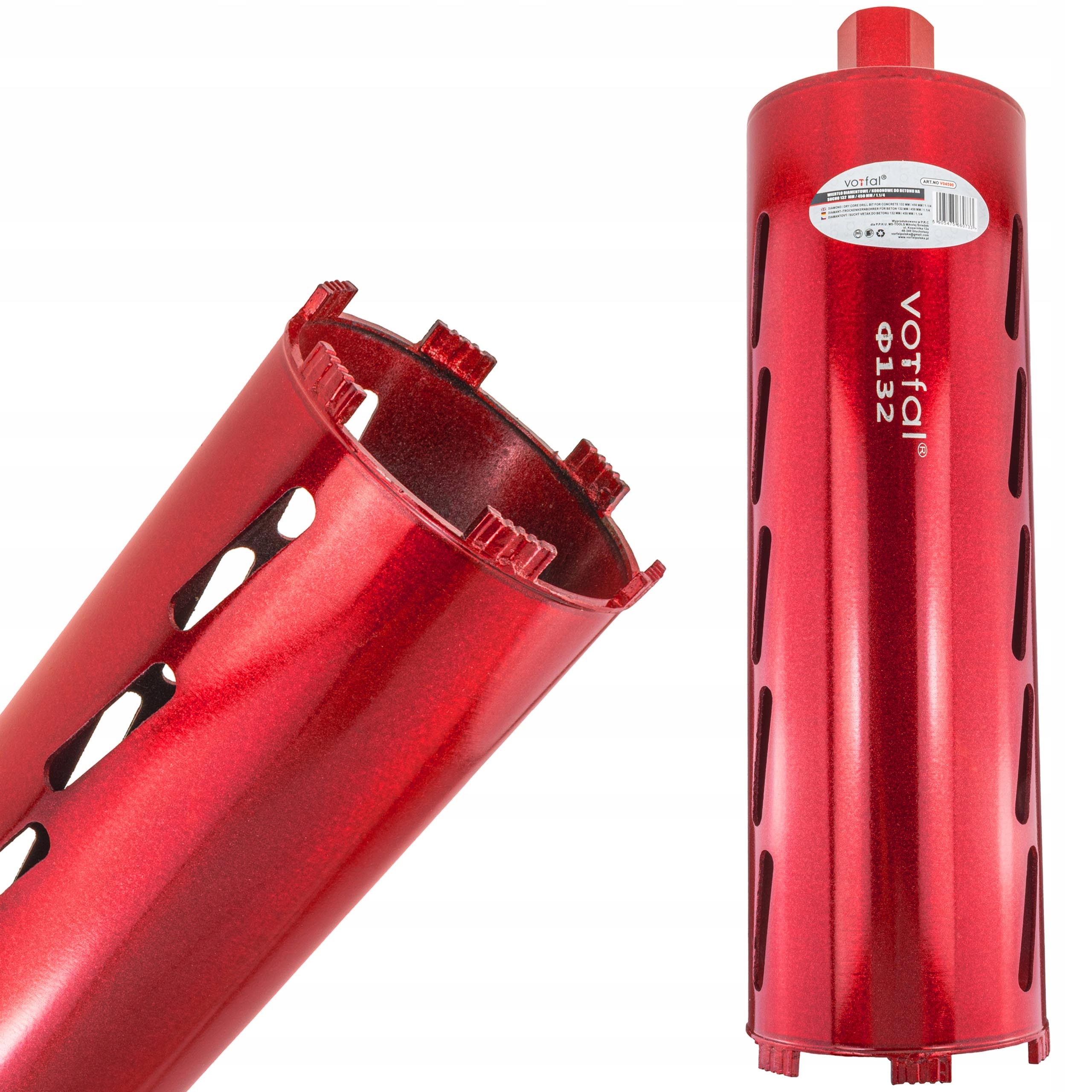 WIERTŁO KORONOWE DIAMENTOWE DO BETONU 132 mm WIERTNICA OTWORNICA NA SUCHO