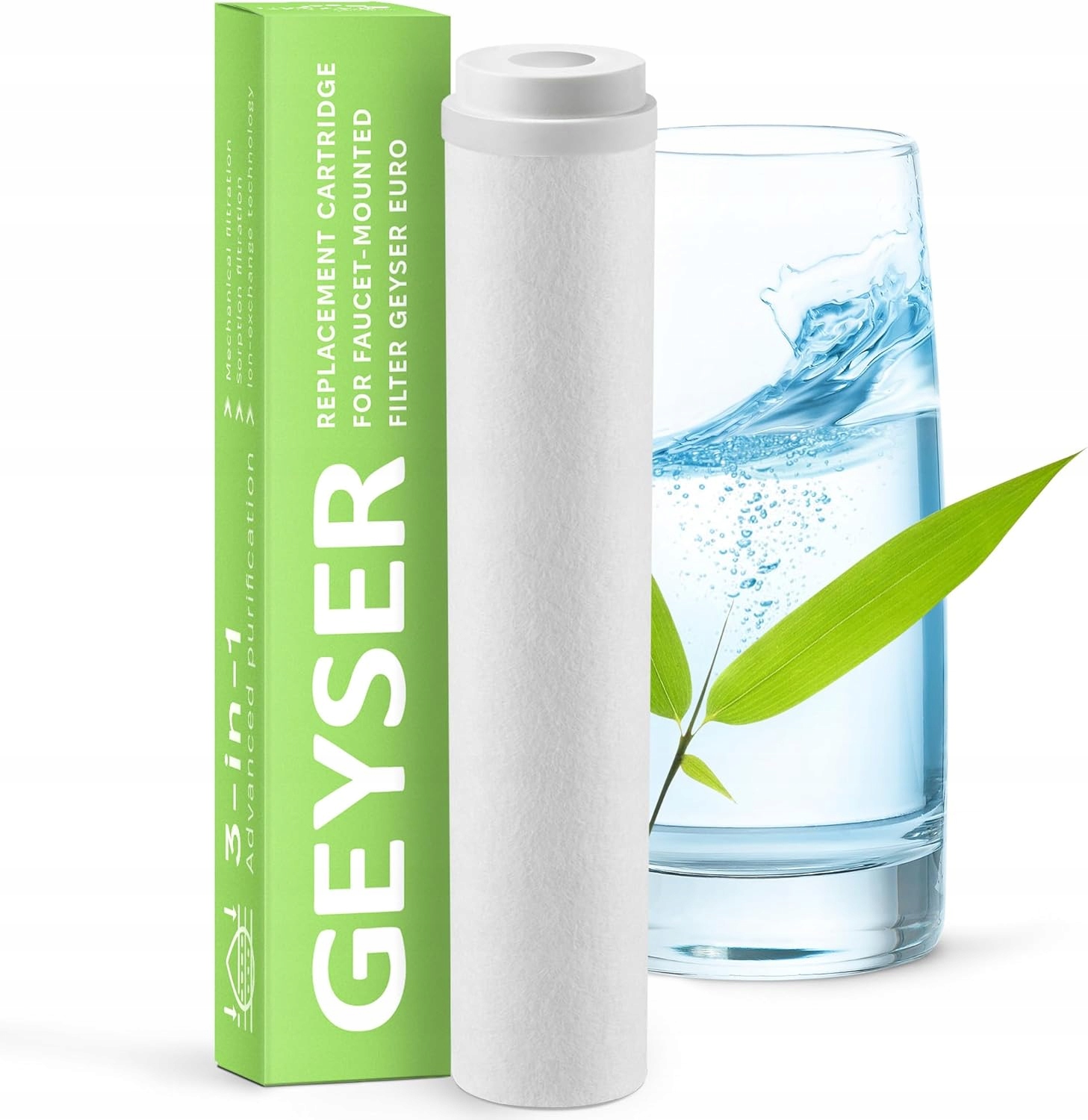 Wkład Geyser Euro do Redukcji Chloru i Ochrony przed Osadzaniem się Kamienia, Działa do 3 Miesięcy