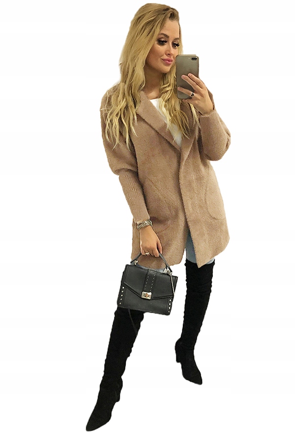 PLUS SIZE 44-54 SWETER ALPAKI PŁASZCZ DUŻYoversize Marka Katmandi