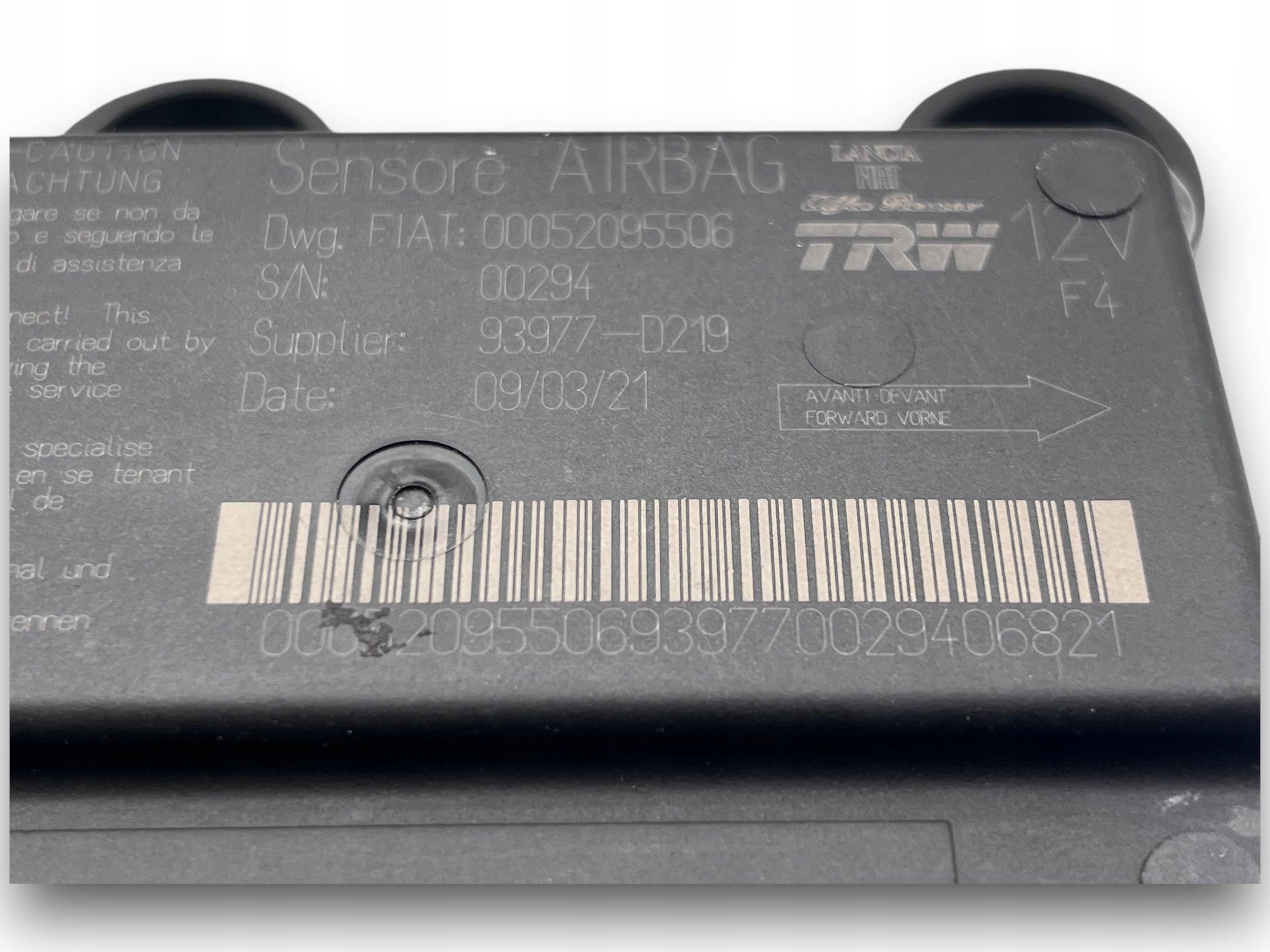 FIAT PANDA control unit module airbag 00052095506 @M