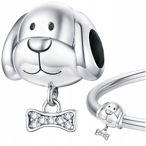 

Charms Pies Z Kością koralik beads srebro pr 925