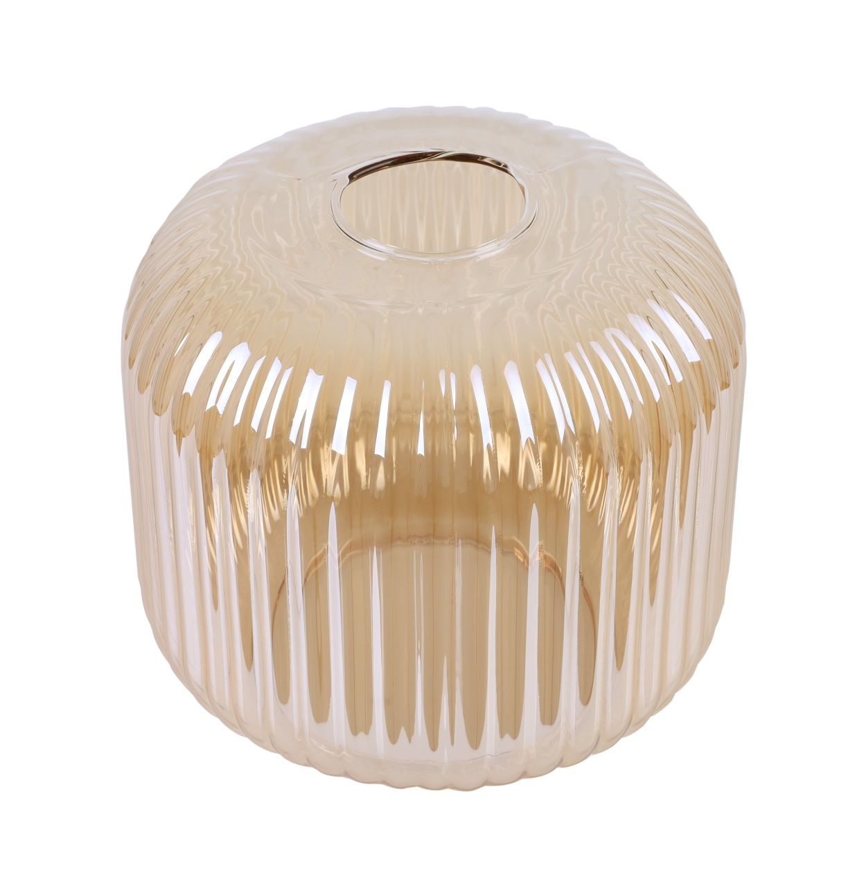 KLOSZ SZKLANY DO LAMPY WISZĄCEJ SUFITOWEJ RIFFLE TOPAZ WALEC 15CM RYFLOWANY