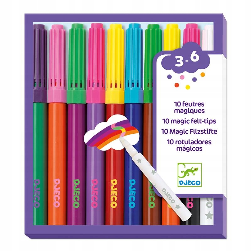 

Magiczne Flamastry 10 sztuk Djeco 3+