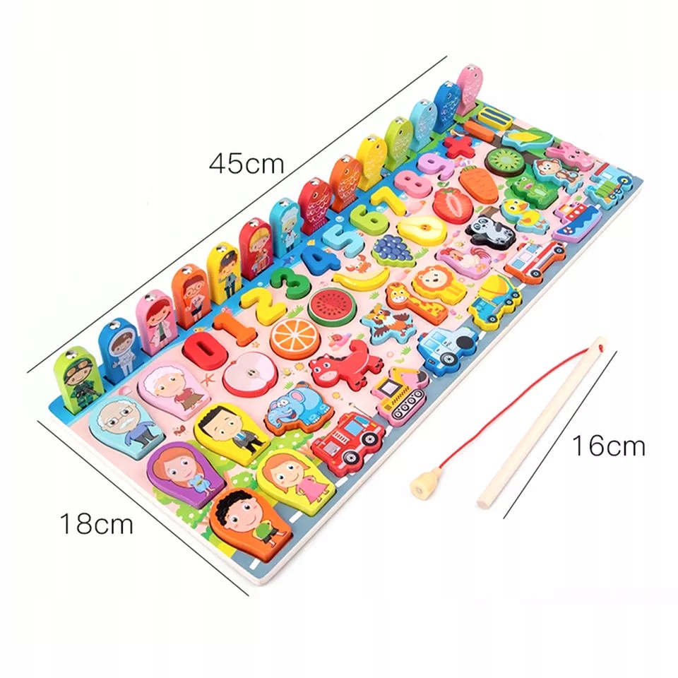 MONTESSORI TABLICA EDUKACYJNA ŁOWIENIE RYBEK SORTE Marka Leopard