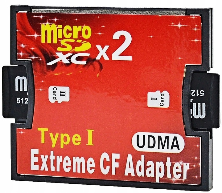Adapter 2x MicroSD do CF Type I Dual do 128GB