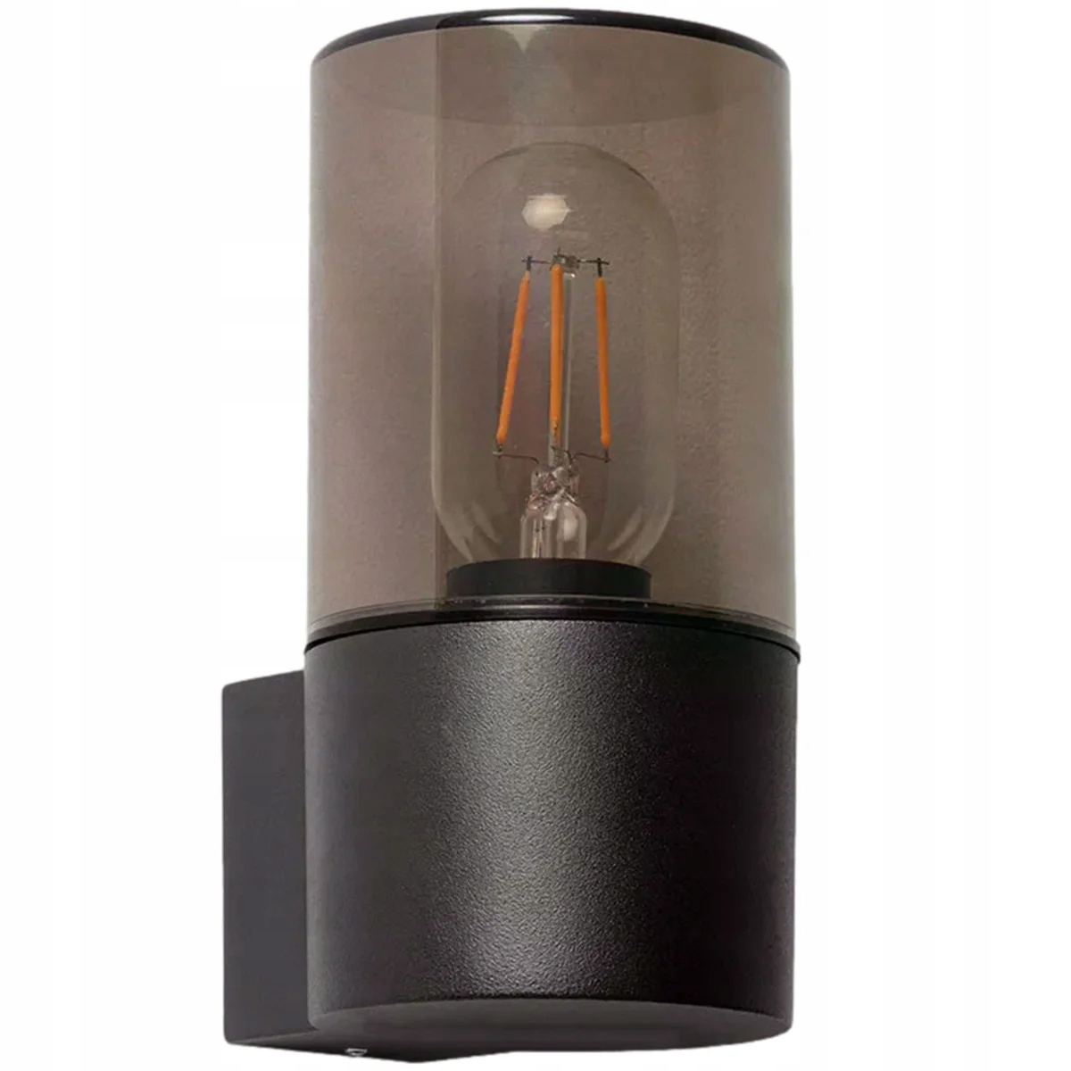 Venkovní nástěnné svítidlo na zahradu, černá, loftová tuba, jednoduché, Abruzzo