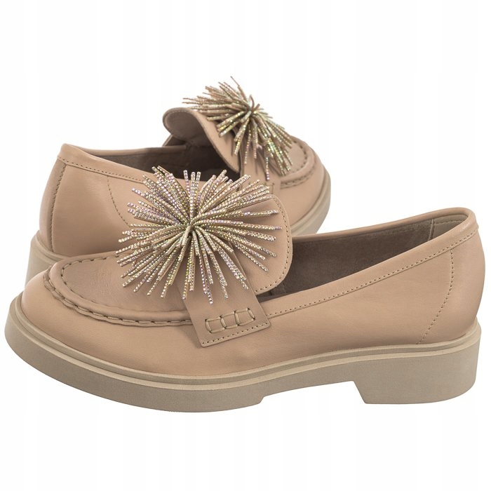 Dámské kožené mokasíny CheBello béžové 4383-394-000