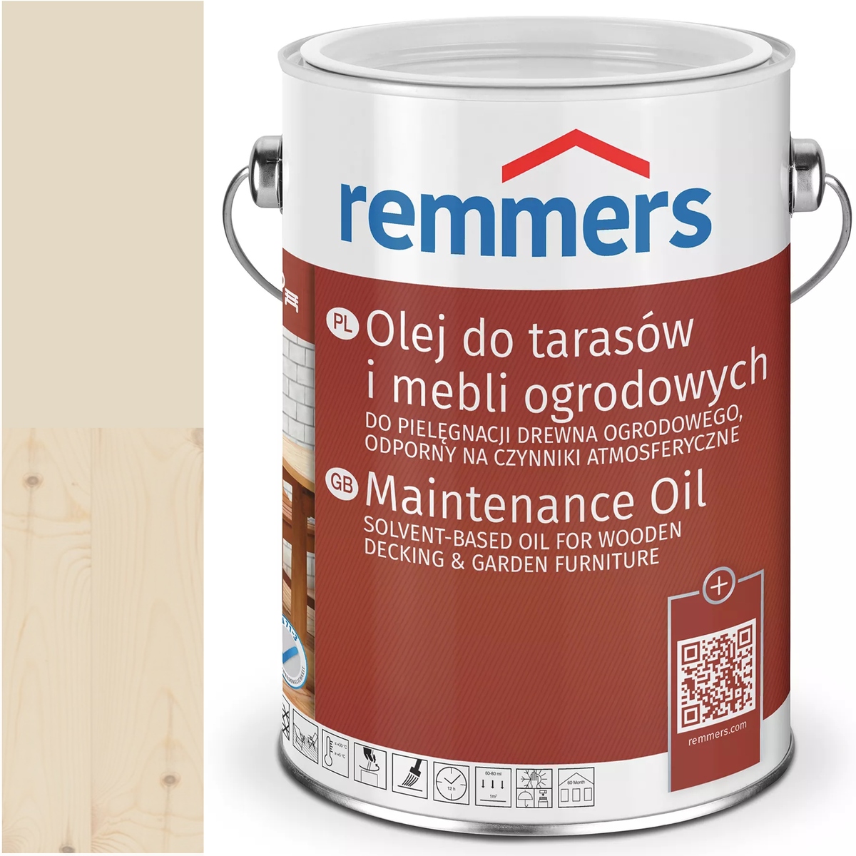 Remmers Pflege-ol olej na terasy, terasové desky, nábytek Ral 1013 Béžový 5L