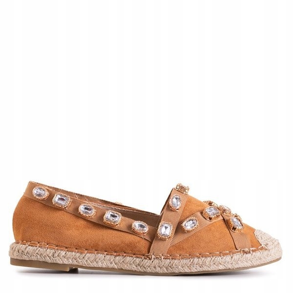 

Wamba Brązowe Damskie Espadryle Z Kryształkami 39