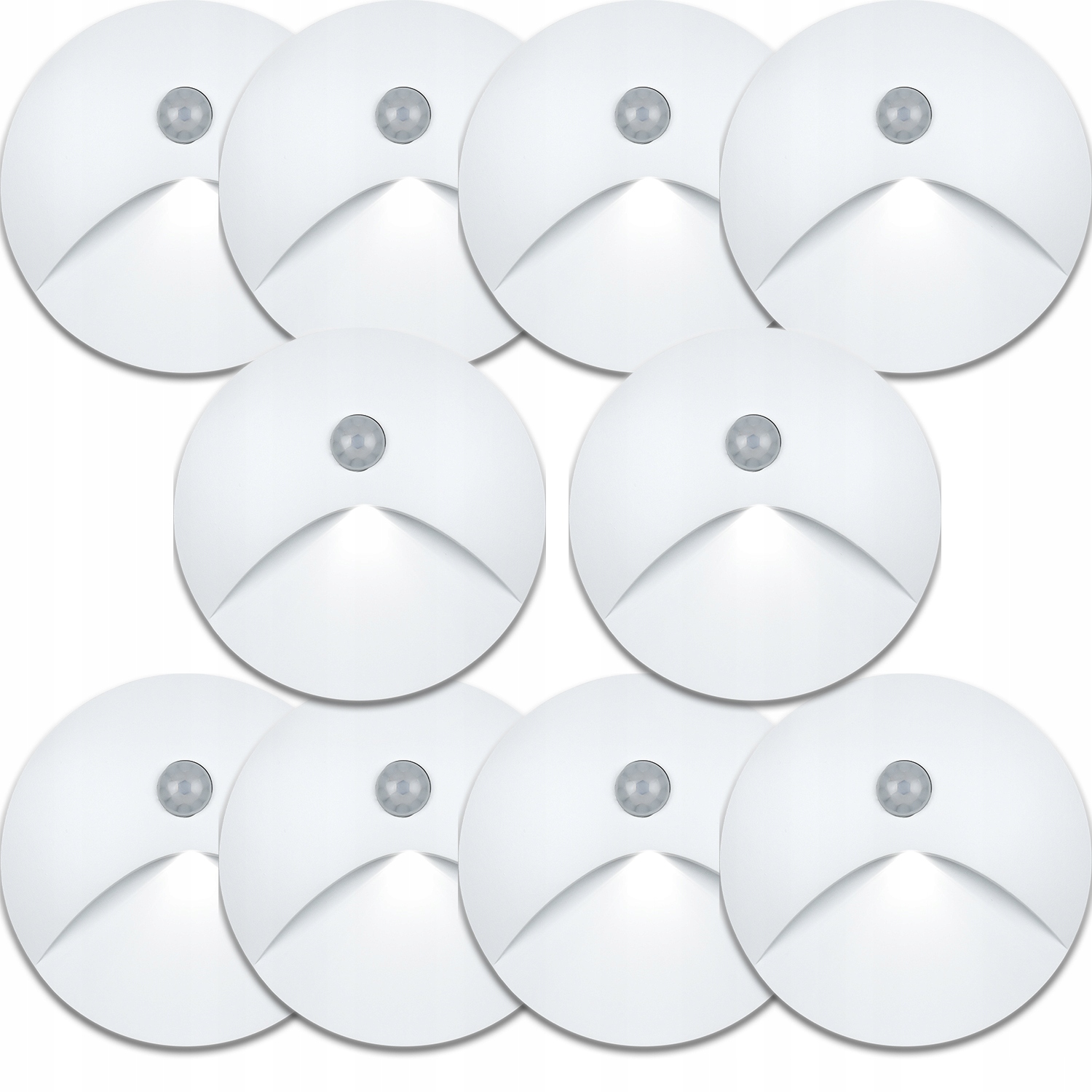 10 X Svítidlo Schodišťové Svítidlo, Senzor Soumraku Pohybu, Bílá Barva