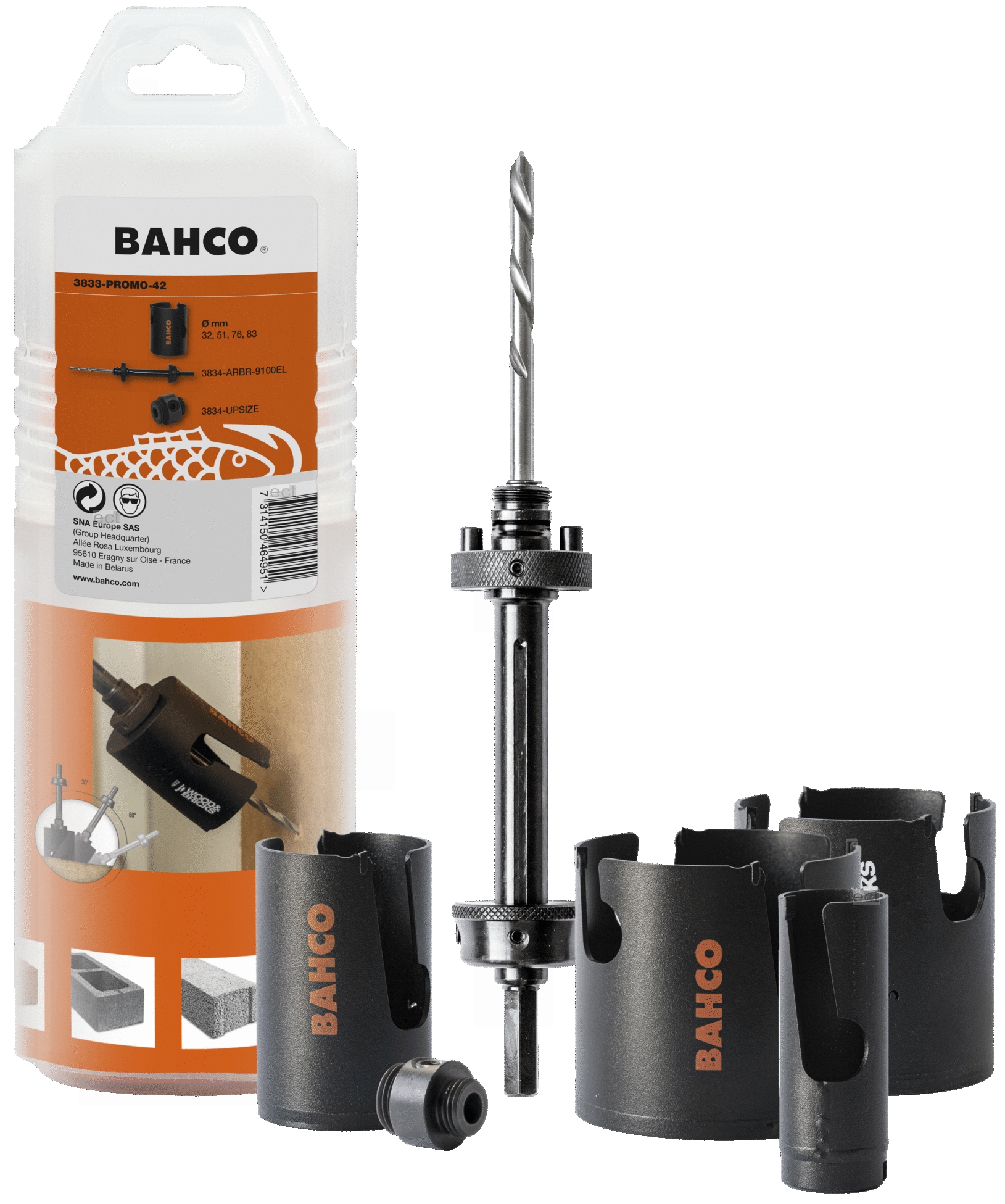 BAHCO 3833-PROMO-42 ZESTAW OTWORNIC MULTI-CONSTR.