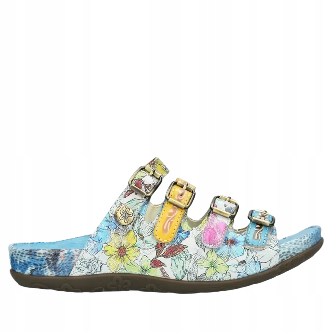 Nazouváky pantofle Laura Vita liloo 5025 turquoise 39, Modrá