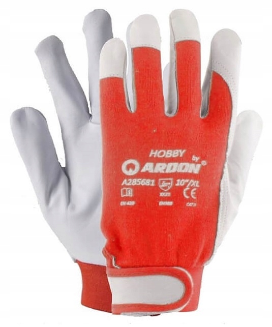 

Wytrzymałe Rękawice Robocze Kozia Skóra Hobby r.11