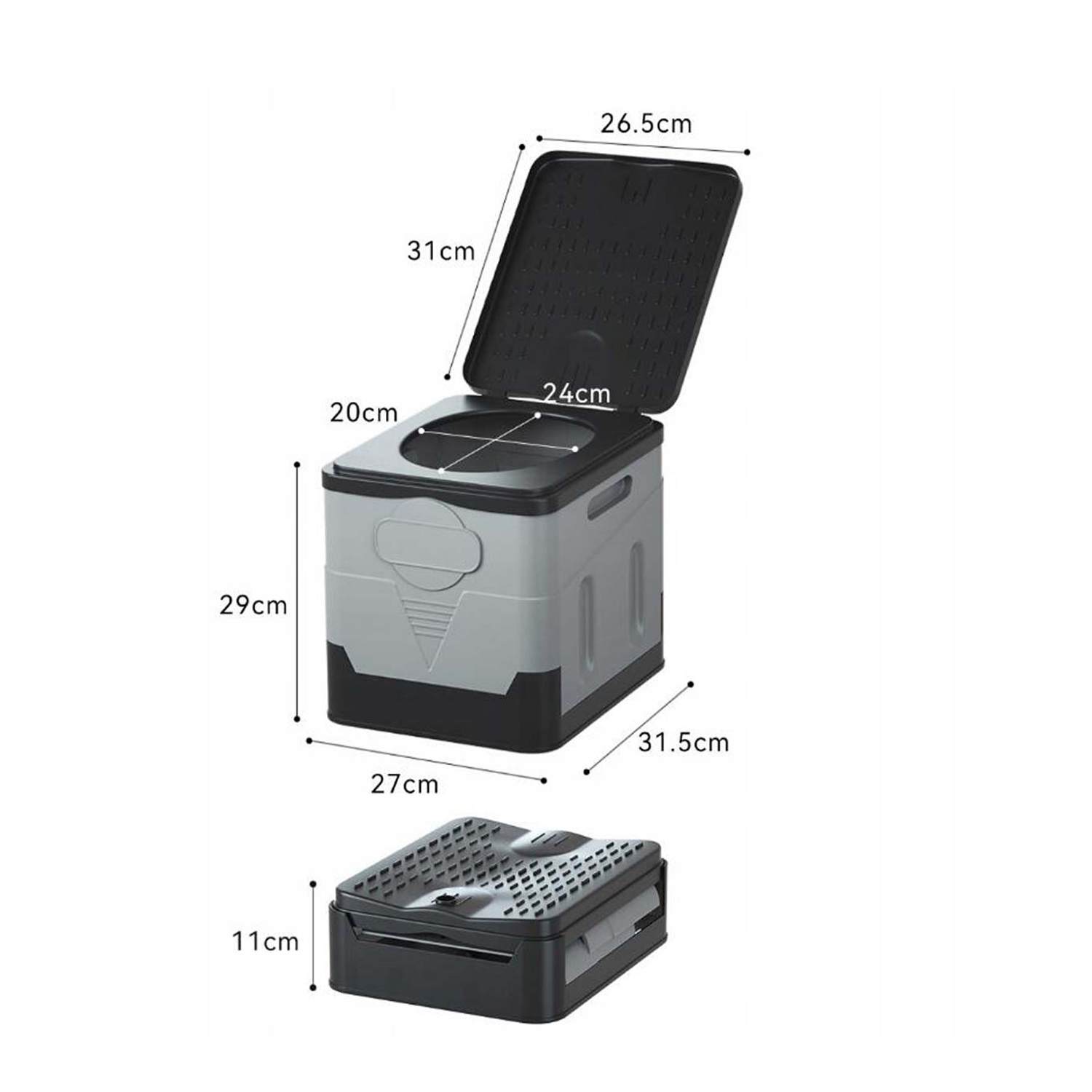 ZEWNĘTRZNA TOALETA TURYSTYCZNA MOBILNA WC PRZENOŚNA SKŁADANA 20L DUŻY 200KG Kod producenta TOALETA TURYSTYCZNA 0324