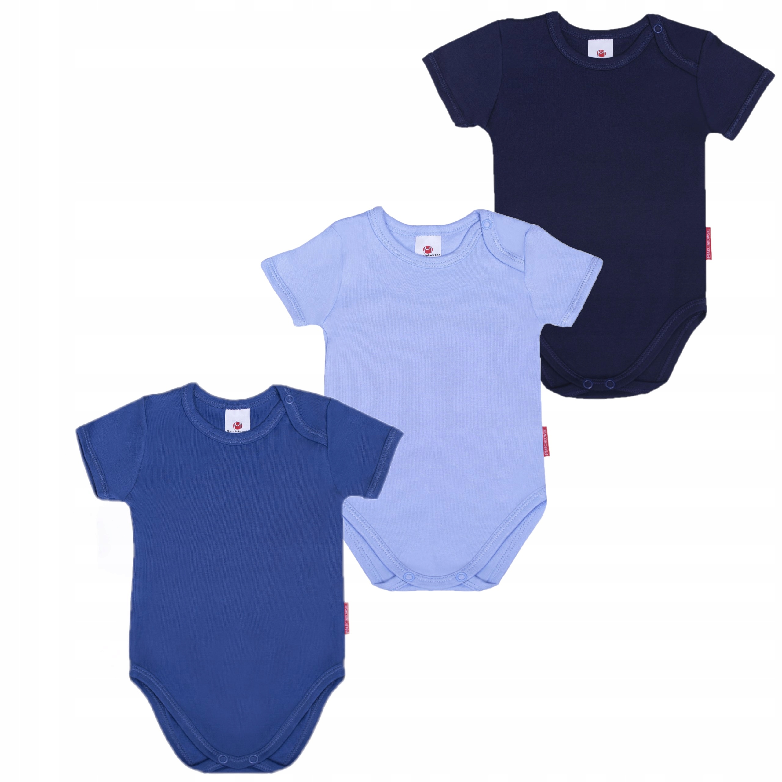 

3-PACK Body Dziecięce Krótki Rękaw 92 Niebieskie