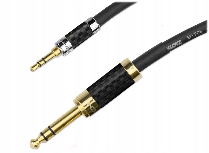 Kabel przewód Trs 3,5mm Jack 6,3mm Jack Klotz 4m