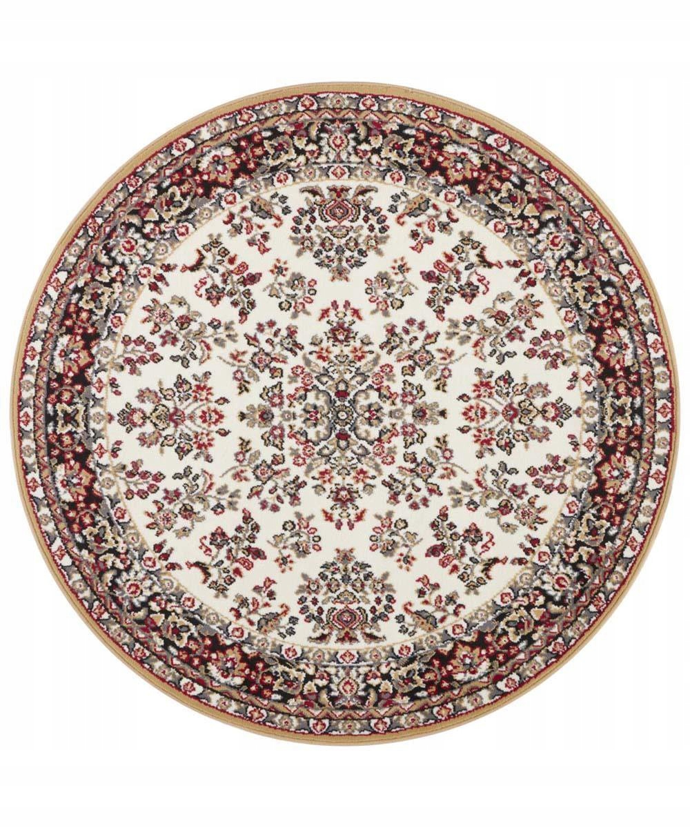 Okrúhly koberec, krémový tradičný vzor, 140 cm