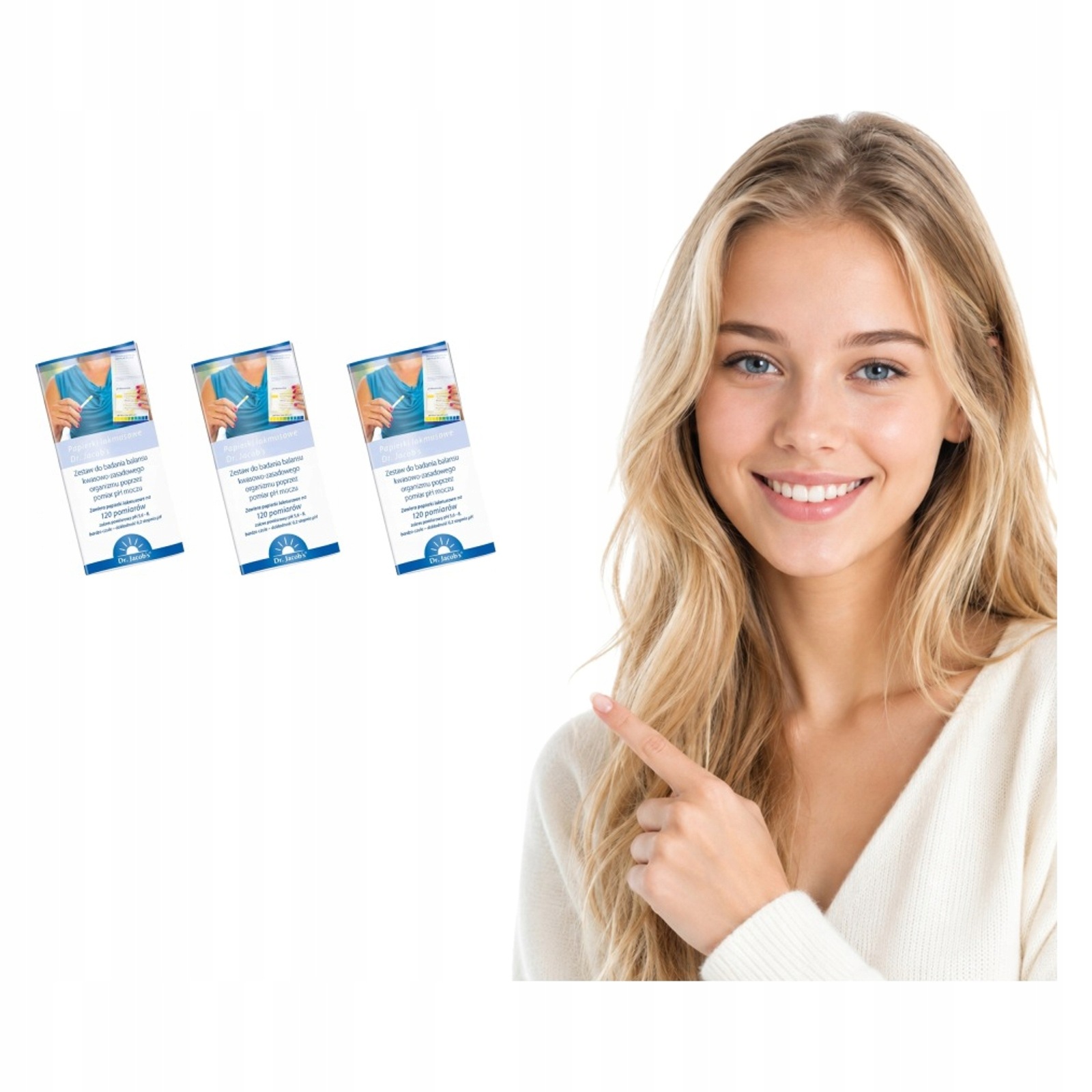 3x Lakmusowe Papierki Dr Jacobs Badanie pH Moczu Skala 5,6-8,0 120 szt.