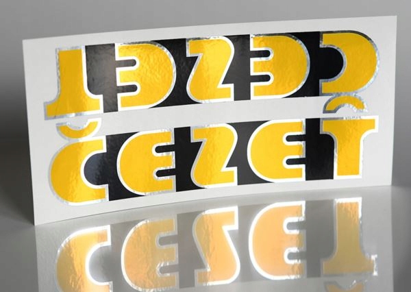 

Naklejki zbiornika Cezet złoty chrom para Cz 350