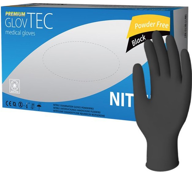 

Rękawiczki Czarne Nitrylowe 100 Szt Glovtec M