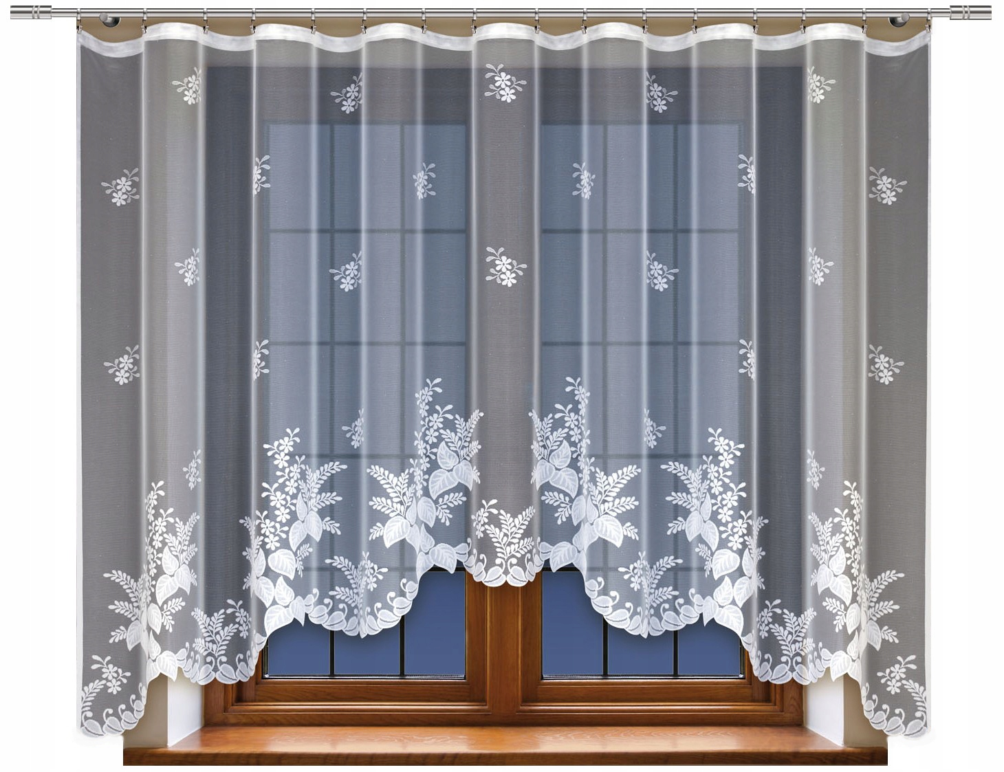 Mg Záclona 21926 žakárový oblouk 450x150 hotový s páskou polský