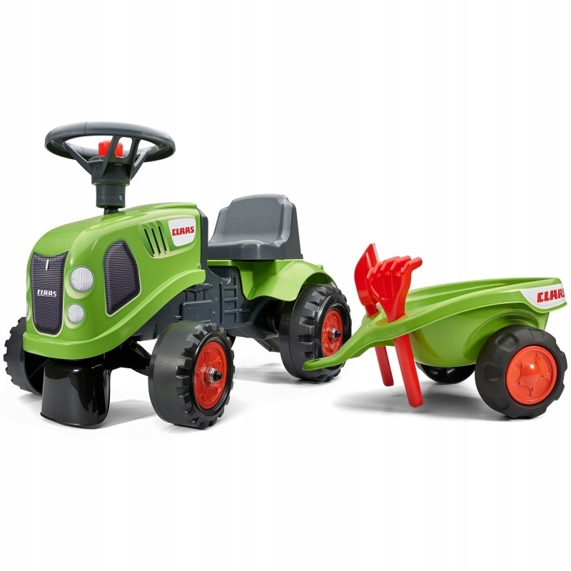 Falk Traktorek Baby Claas Zielony z Przyczepką a
