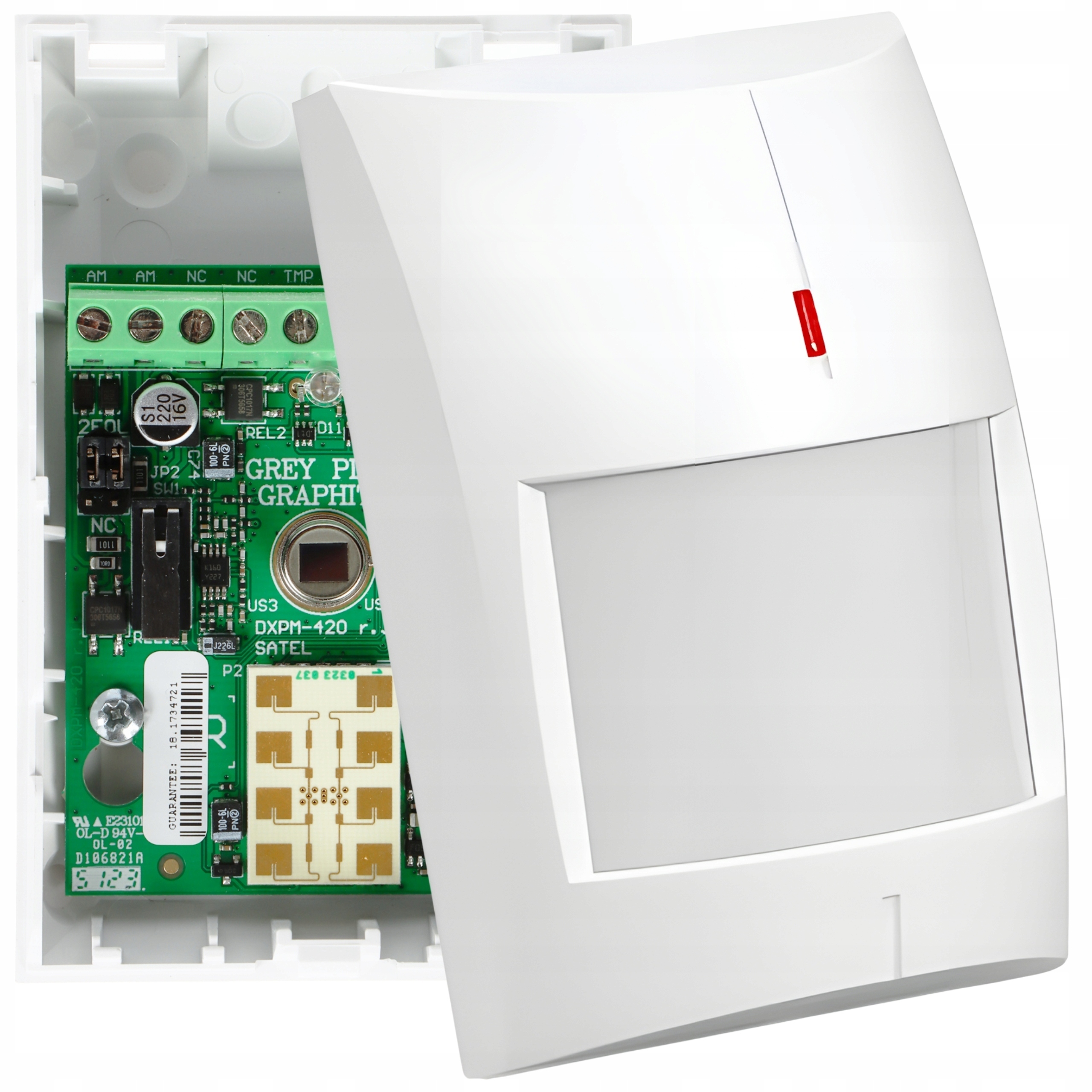 Miniaturní pohybový detektor Pir+mw Satel Grey Plus Antimasking Pet do 15 kg
