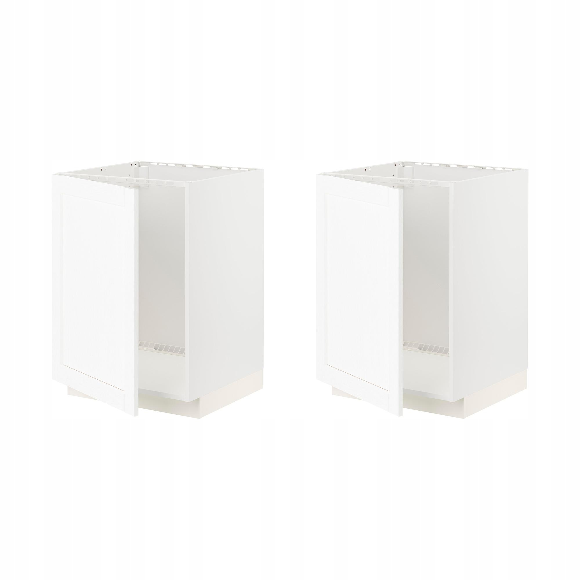 2 szt. Metod Szafka pod zlew biały Enköping/biały imitacja drewna 60x60
