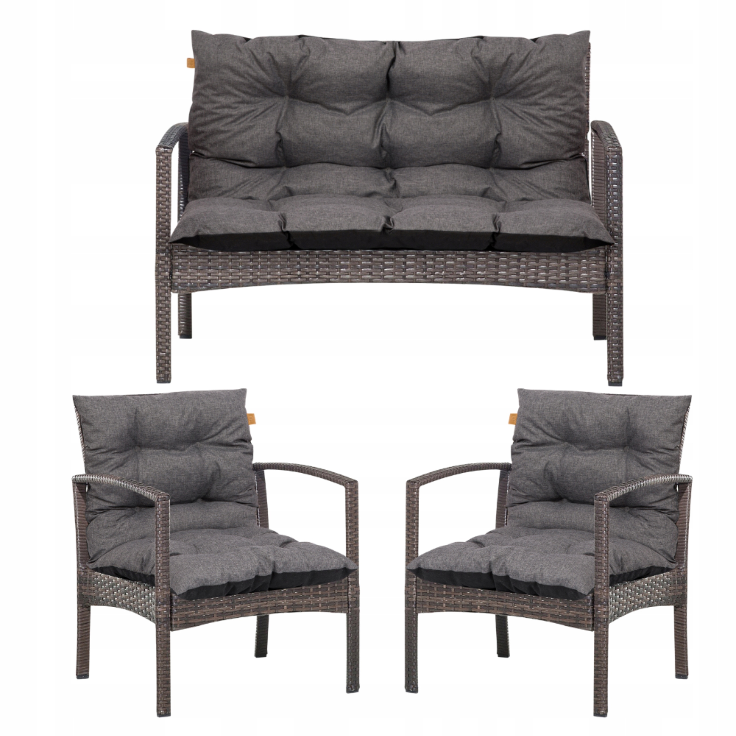 Zahradní Polštáře Sada na židle, lavici, ratanový nábytek Voděodolné