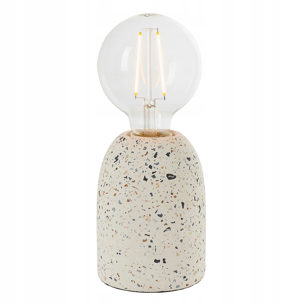 Stolní lampa Terrazzo Endon, oválná, bílá, beton, 1xE27, 40 W