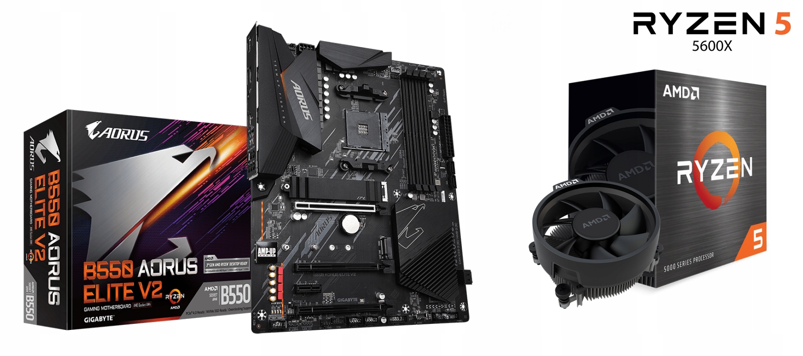 Zestaw Amd Ryzen 5 5600X B550 Aorus