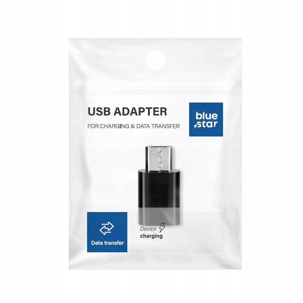 Adapter Typ C do Micro USB Blue Star czarny