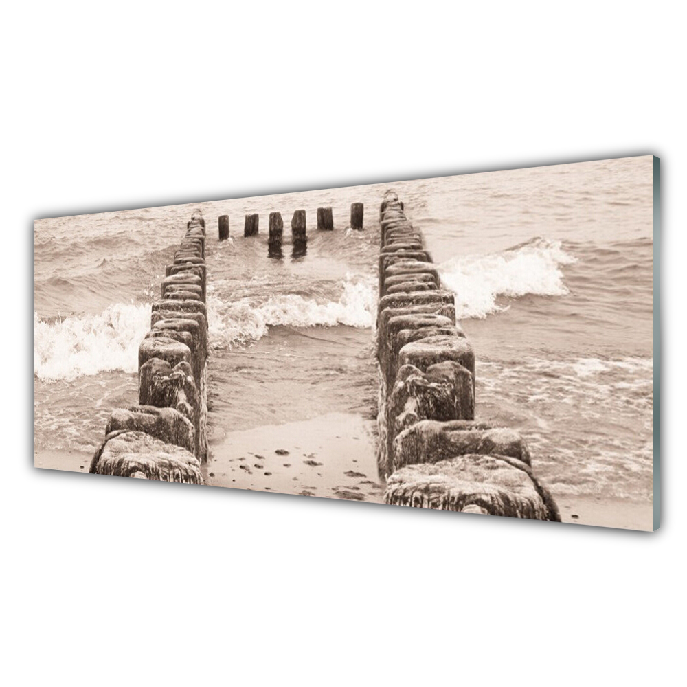

Fotoobraz akryl 125x50 cm Ocean Plaża Architektura