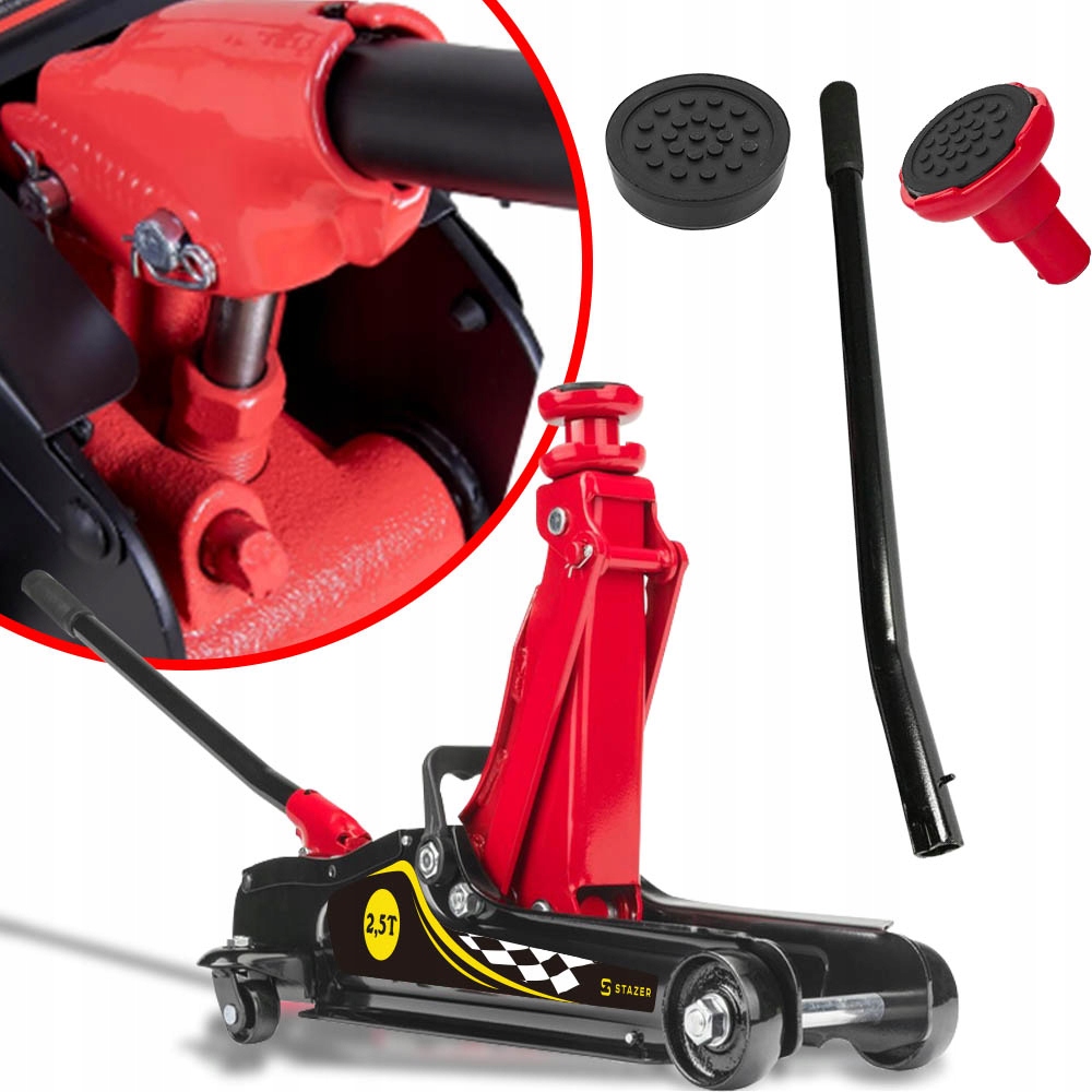 ŻABA PODNOŚNIK NISKOPROFILOWY SAMOCHODOWY LEWAREK 2,5T Waga produktu z opakowaniem jednostkowym 10.3 kg