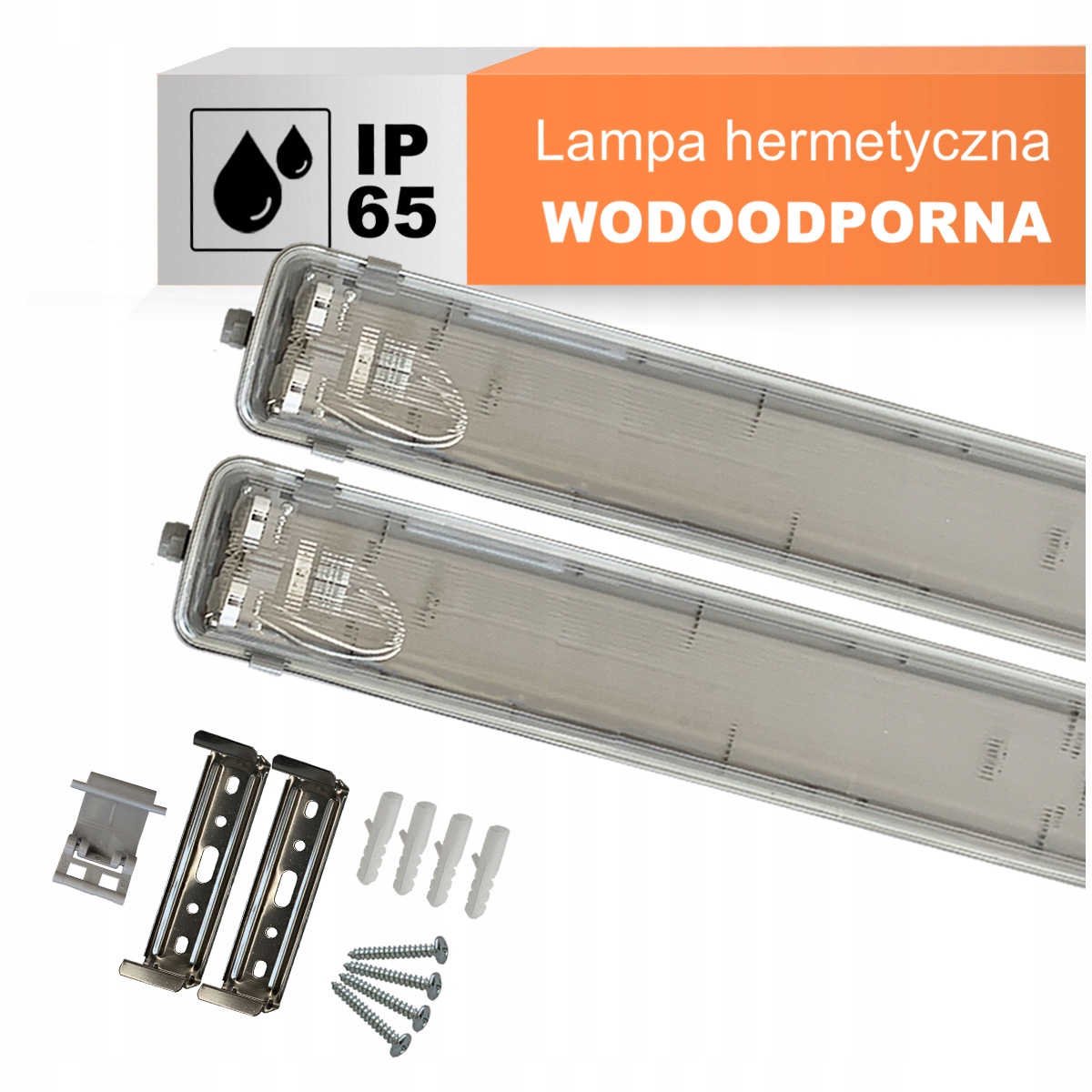 2x Hermetická dílenská lampa 2x120 cm