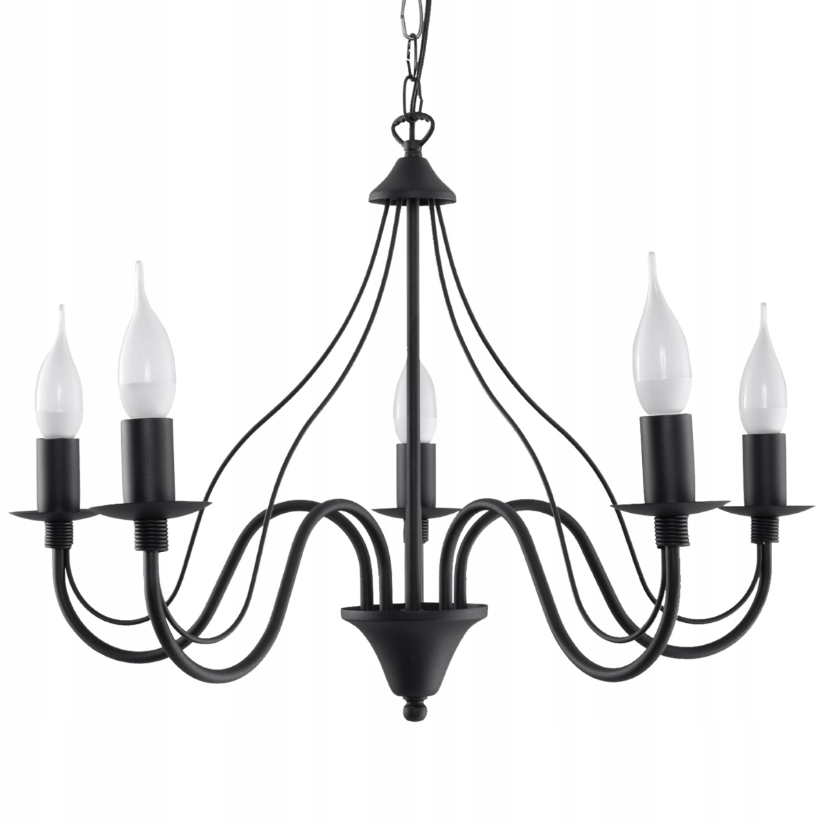 Závesná lusterová lampa štýlová čierna nad jedálenský stôl Minerwa 5